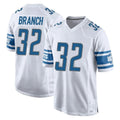D.Lions #32 Brian Branch Player White Home Game Gdoa Stitched Jerseys