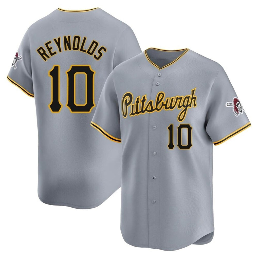 P.Pirates #10 Bryan Reynolds Player Gray Road Home Limited Fdoa Stitched Jerseys