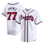 A.Braves #77 Joe Jimenez Player White Limited Home Game Gdoa Stitched Jerseys