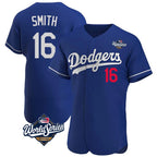 LA.Dodgers #16 Will Smith Player Royal World Series Limited Elite Home Fdoa Stitched Jerseys