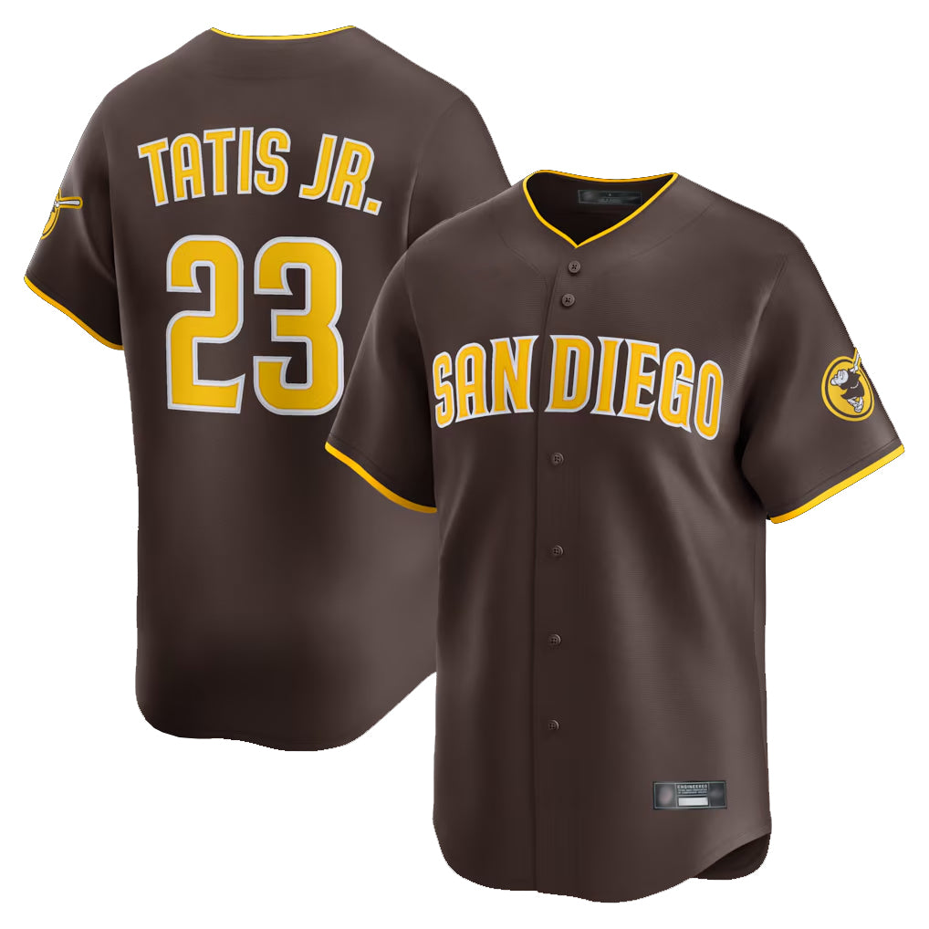 S.Diego Padres #23 Fernando Tatis Jr Player Brown Home Limited Fdoa Stitched Jerseys