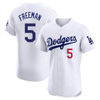 LA.Dodgers #5 Freddie Freeman Player White Limited Elite Home Fdoa Stitched Jerseys