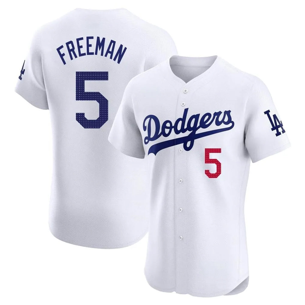 LA.Dodgers #5 Freddie Freeman Player White Limited Elite Home Fdoa Stitched Jerseys