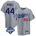 LA.Dodgers #44 Andy Pages Player Gray World Series Meet Game Home Fdoa Stitched Jerseys