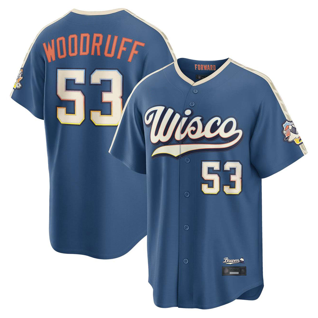 M.Brewers #53 Brandon Woodruff Player Blue 2026 City Connect Home Game Fdoa Stitched Jerseys