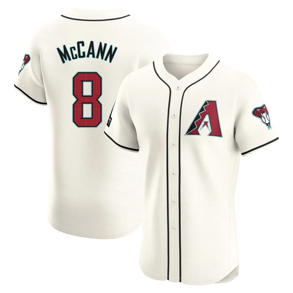 A.Diamondbacks #8 James McCann Player Cream Limited Elite Home Game Gdoa Stitched Jerseys