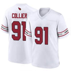 A.Cardinals #91 L.J. Collier Player White Game Home Gdoa Stitched Jerseys