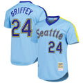 S.Mariners #24 Ken Griffey Jr Player Light Blue Mitchell & Ness Cooperstown Collection Game Fdoa Stitched Jerseys