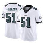 P.Eagles #51 Cam Jurgens Player White Limited Vapor F.U.S.E. Home Game Gdoa Stitched Jerseys