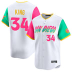 S.Diego Padres #34 Michael King Player White City Connect Home Limited Fdoa Stitched Jerseys