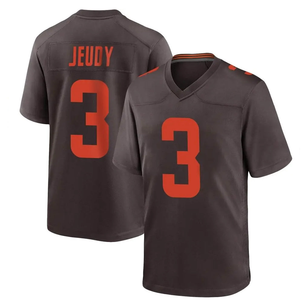C.Browns #3 Jerry Jeudy Player Brown Alternate Home Game Gdoa Stitched Jerseys