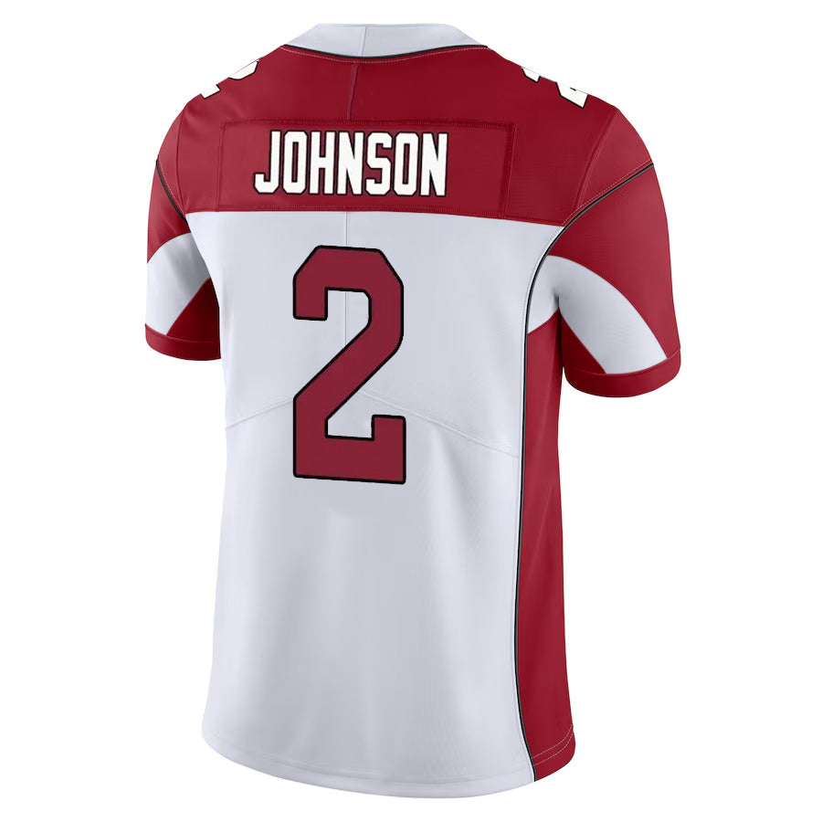 A.Cardinals #2 Will Johnson Player White Vapor Limited Home Game Gdoa Stitched Jerseys