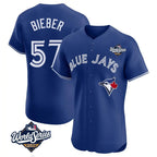 T.Blue Jays #57 Shane Bieber Player Royal 2025 World Series Elite All Fdoa Stitched Jerseys