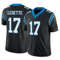 C.Panthers #17 Xavier Legette Player Black Vapor F.U.S.E. Limited Home Game Gdoa Stitched Jerseys
