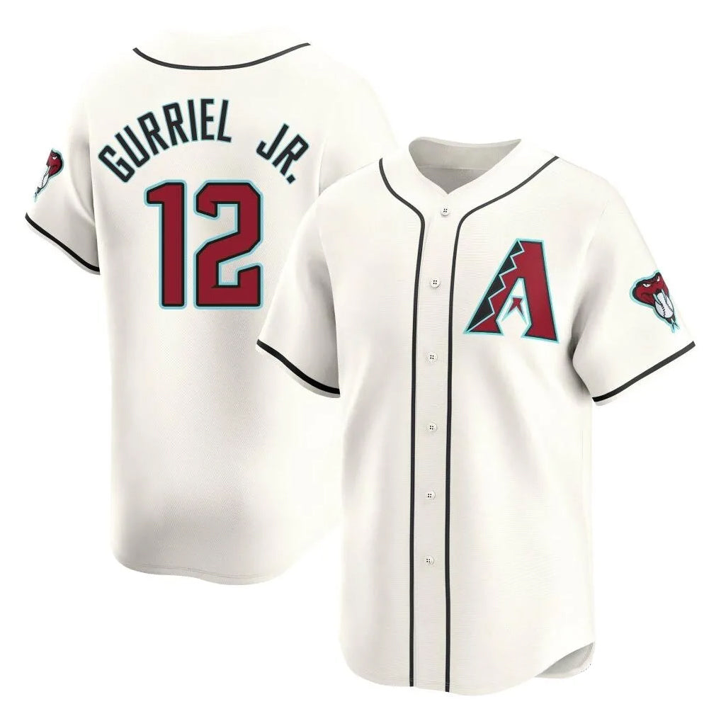 A.Diamondbacks #12 Lourdes Gurriel Jr Player Cream Limited Home Game Gdoa Stitched Jerseys