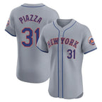NY.Mets #31 Mike Piazza Player Gray Road Limited Elite Home Fdoa Stitched Jerseys