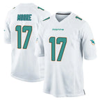 M.Dolphins #17 Trey Moore Player White Home Game Gdoa Stitched Jerseys
