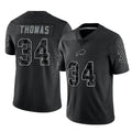 B.Bills #34 Thurman Thomas Player Black RFLCTV Limited Gdoa Stitched Jerseys