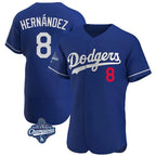 LA.Dodgers #8 Enrique Hern¨¢ndez Player Royal World Series Meet Limited Elite Home Fdoa Stitched Jerseys