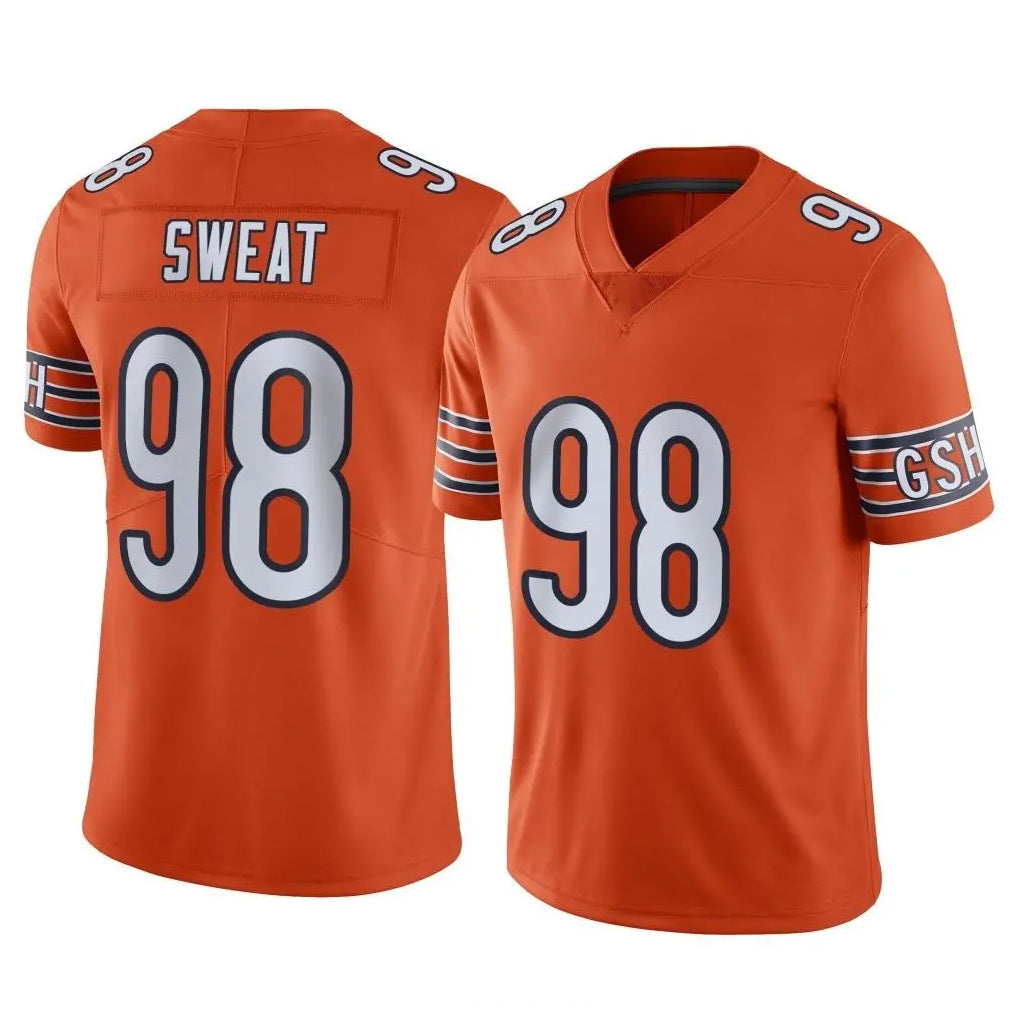 C.Bears #98 Montez Sweat Player Orange Alternate Vapor Limited Home Game Gdoa Stitched Jerseys