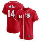 C.Reds #14 Pete Rose Player Red Limited Elite Home Game Gdoa Stitched Jerseys