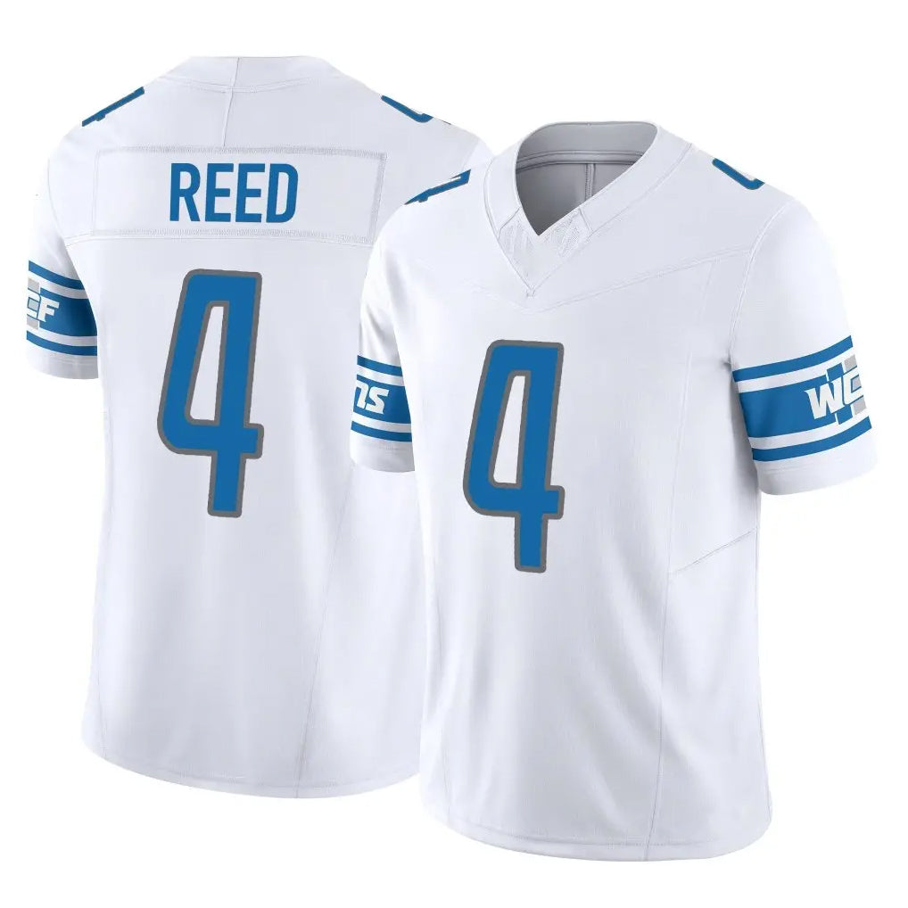 D.Lions #4 D.J. Reed Player White Vapor F.U.S.E. Limited Home Game Gdoa Stitched Jerseys