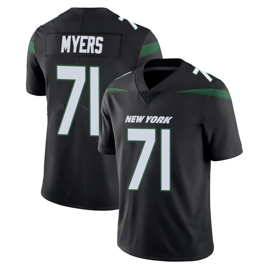 NY.Jets #71 Josh Myers Player Stealth Black Limited Vapor Home Game Gdoa Stitched Jerseys