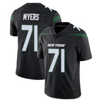 NY.Jets #71 Josh Myers Player Stealth Black Limited Vapor Home Game Gdoa Stitched Jerseys