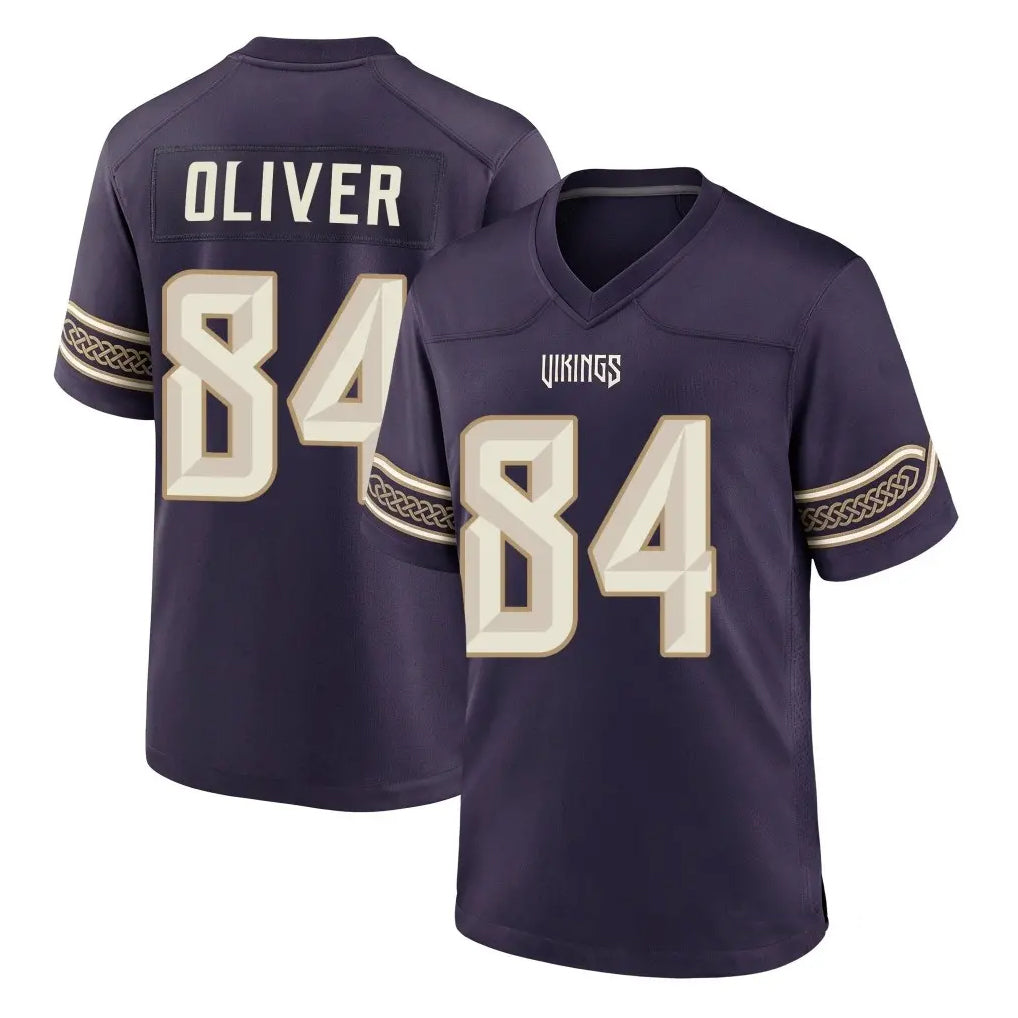 MN.Vikings #84 Josh Oliver Player Purple 2026 Rivalries Collection Home Game Gdoa Stitched Jerseys