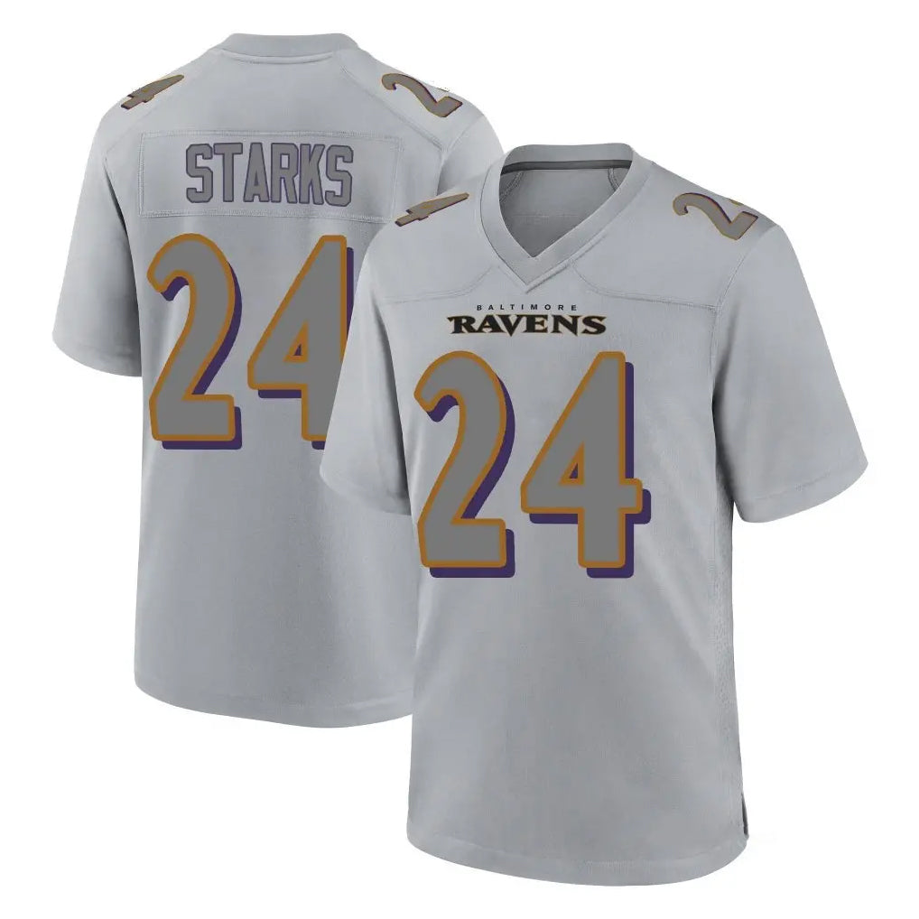 B.Ravens #24 Malaki Starks Player Gray Color Rush Vapor Untouchable Game Gdoa Stitched Jerseys
