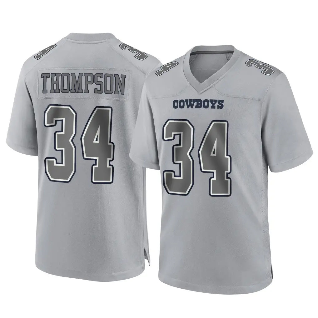D.Cowboys #34 Jalen Thompson Player Gray Atmosphere Fashion Home Game Gdoa Stitched Jerseys
