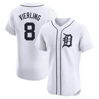 D.Tigers #8 Matt Vierling Player White Limited Elite Home Gdoa Stitched Jerseys