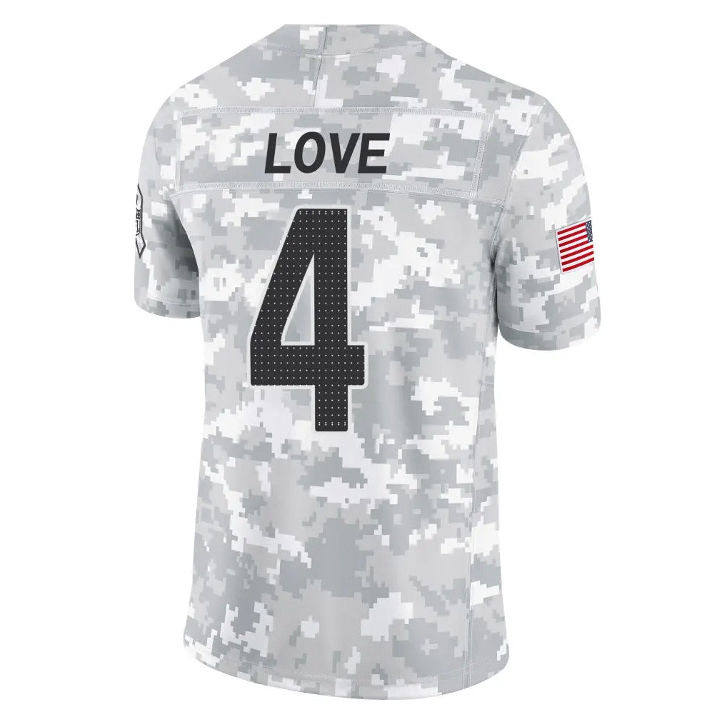 A.Cardinals #4 Jeremiyah Love Player Camo Salute to Service Limited Home Gdoa Stitched Jerseys