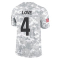 A.Cardinals #4 Jeremiyah Love Player Camo Salute to Service Limited Home Gdoa Stitched Jerseys