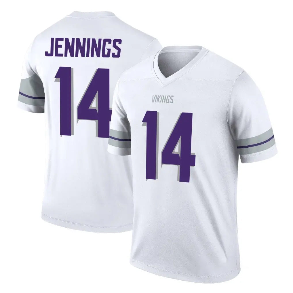 M.Vikings #14 Jauan Jennings Player White Alternate Legend Home Game Gdoa Stitched Jerseys