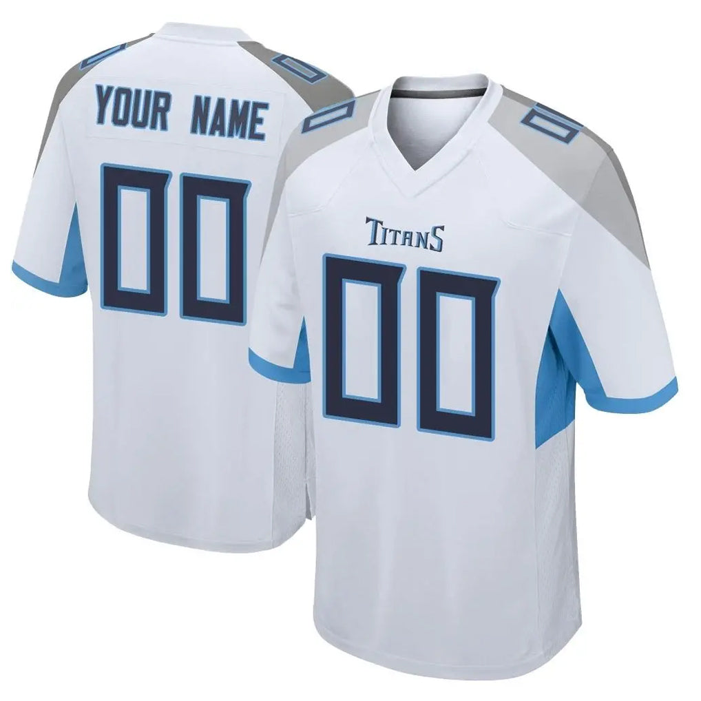Custom T.Titans White Home Game Any Name & Numbers Gdoa Stitched Jerseys