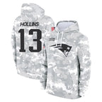 NE.Patriots #13 Mack Hollins Player Arctic Camo Salute to Service Pullover Hoodies Limited Game Gdoa Stitched Jerseys
