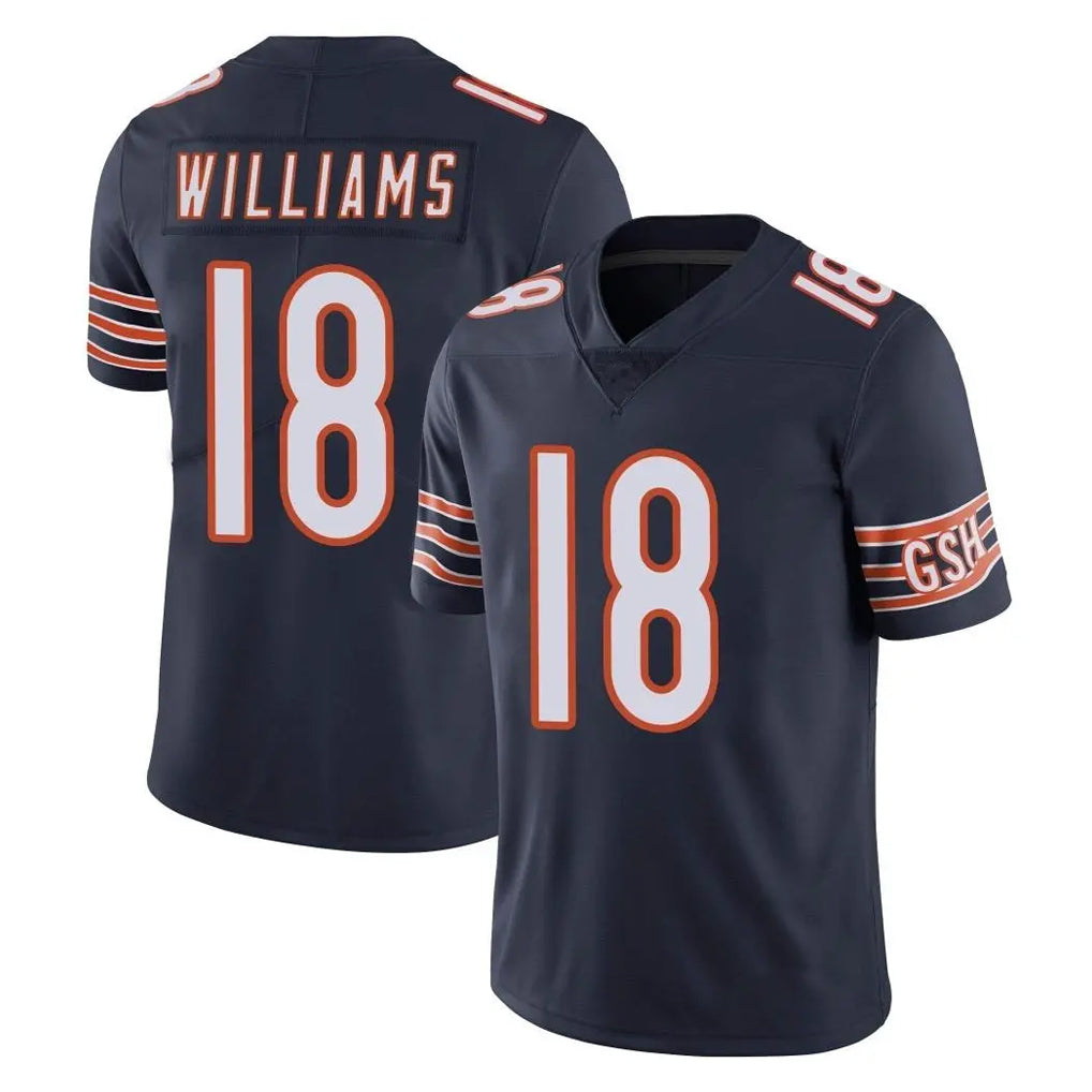 C.Bears #18 Caleb Williams Player Navy Vapor Untouchable Limited Home Game Gdoa Stitched Jerseys