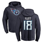 T.Titans #18 Cor'Dale Flott Player Navy Logo Pullover Hoodies Home Game Gdoa Stitched Jerseys