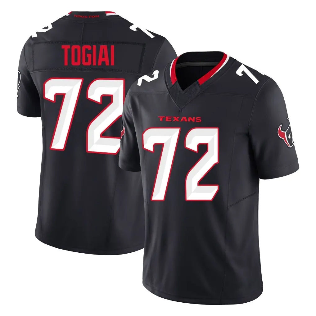 H.Texans #72 Tommy Togiai Player Navy Limited Alternate Vapor F.U.S.E. Home Game Gdoa Stitched Jerseys