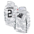 C.Panthers #2 Michael Jackson Player Arctic Camo Salute to Service Pullover Hoodies Limited Game Gdoa Stitched Jerseys