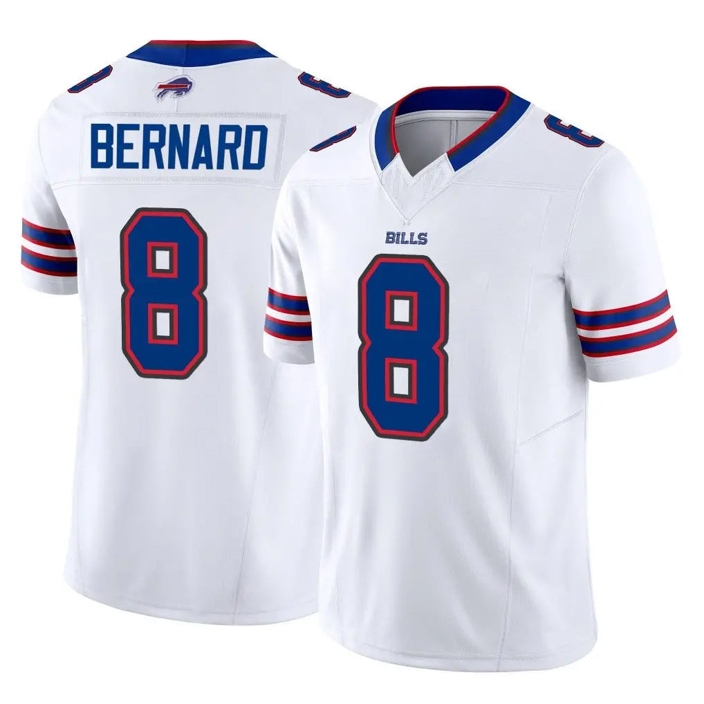 B.Bills #8 Terrel Bernard Player White Vapor F.U.S.E. Jersey Limited Home Game Gdoa Stitched Jerseys