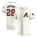 A.Diamondbacks #28 Nolan Arenado Player Cream Limited Elite Home Game Gdoa Stitched Jerseys