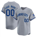 Cusotm KC.Royals Gray Limited Home Game Any Name & Number Gdoa Stitched Jerseys