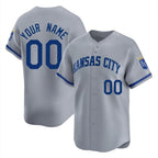 Cusotm KC.Royals Gray Limited Home Game Any Name & Number Gdoa Stitched Jerseys