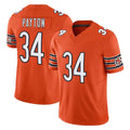 C.Bears #34 Walter Payton Player Orange Vapor F.U.S.E. Limited Home Game Gdoa Stitched Jerseys
