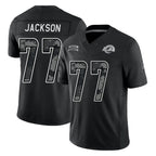 LA.Rams #77 Alaric Jackson Player Black Limited 2026 Salute to Service Home Game Gdoa Stitched Jerseys