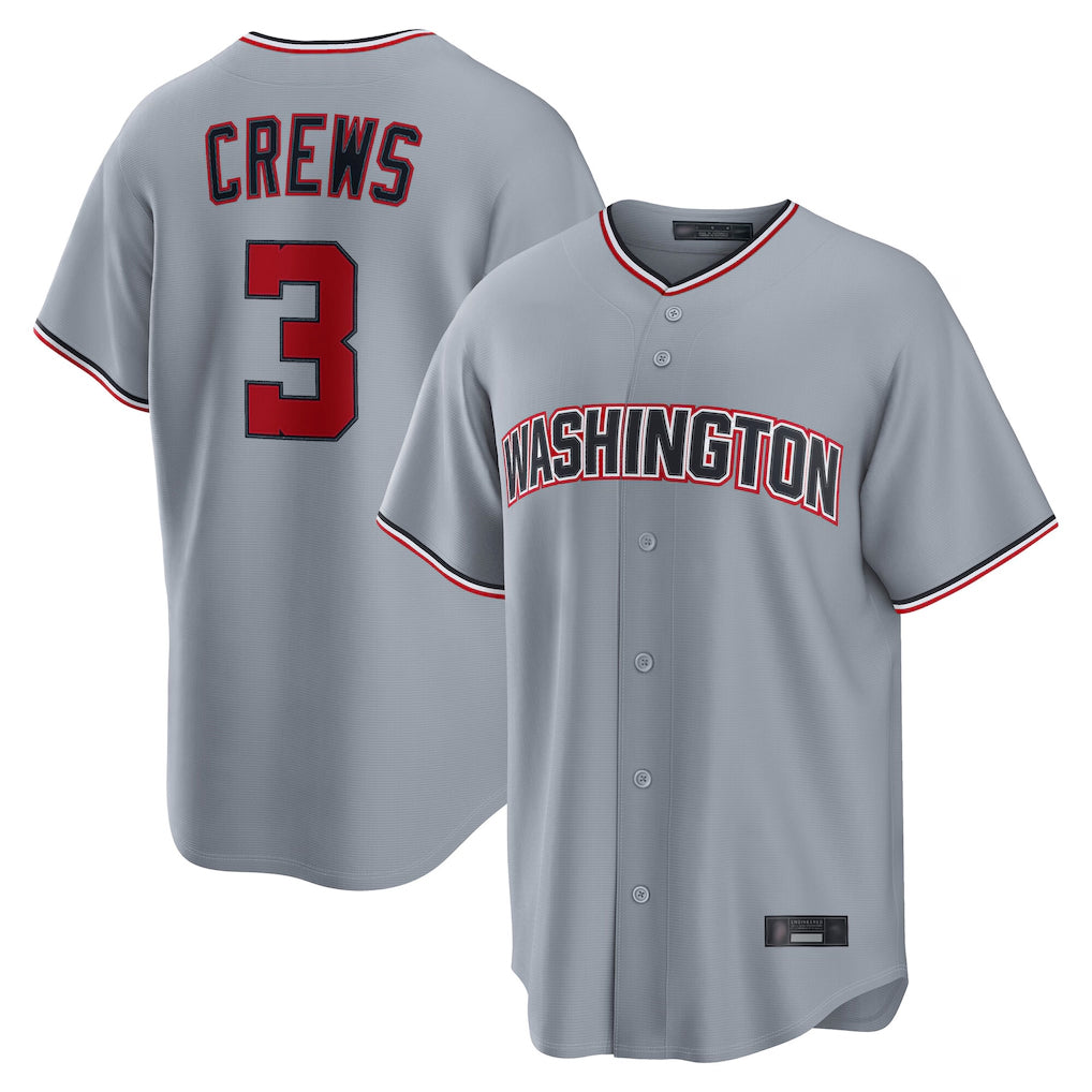W.Nationals #3 Dylan Crews Player Gray Alternate Game Fdoa Stitched Jerseys