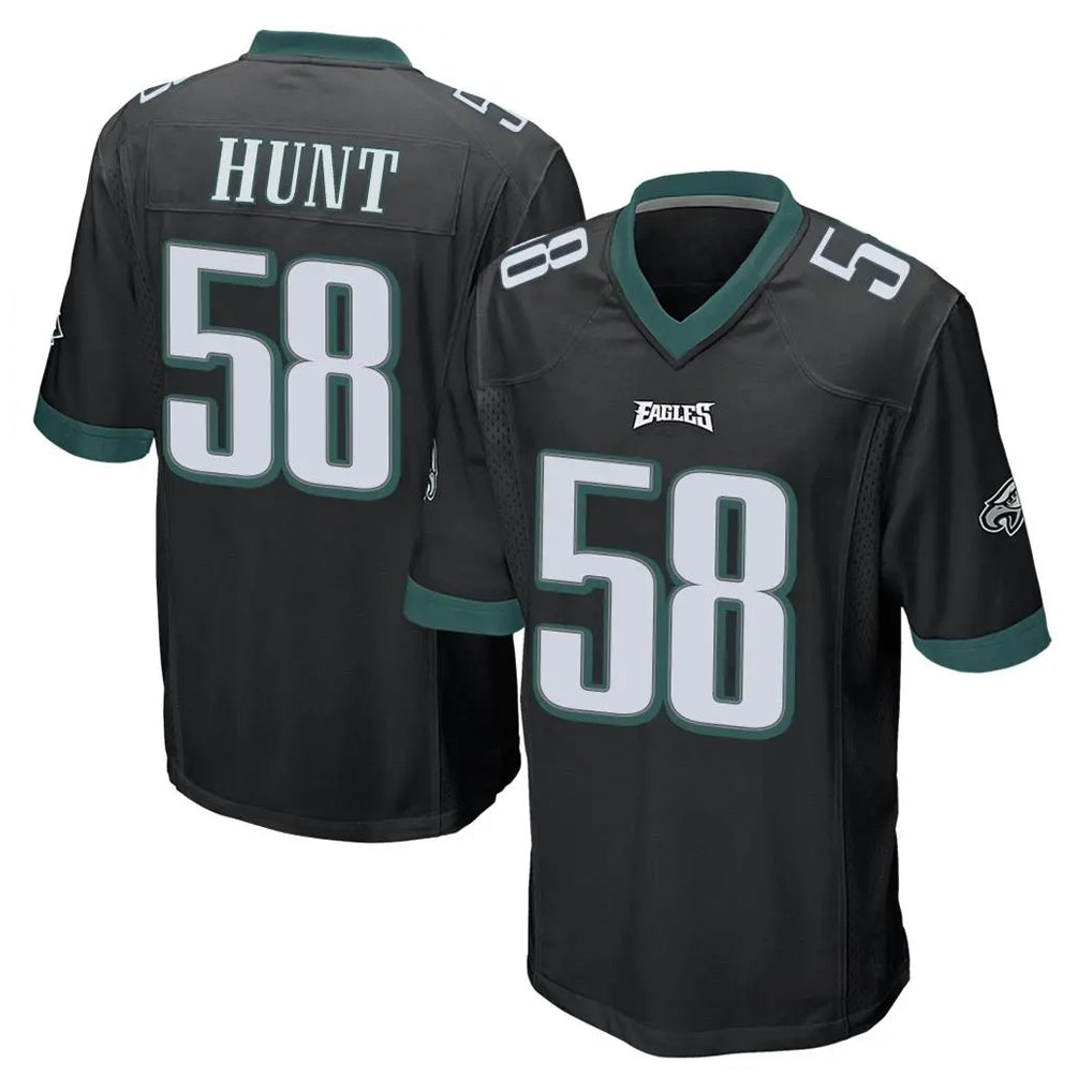 P.Eagles #58 Jalyx Hunt Player Black Home Game Gdoa Stitched Jerseys