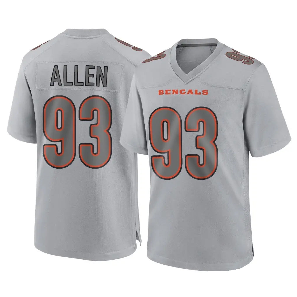 C.Bengals #93 Jonathan Allen Player Gray Atmosphere Fashion Game Gdoa Stitched Jerseys